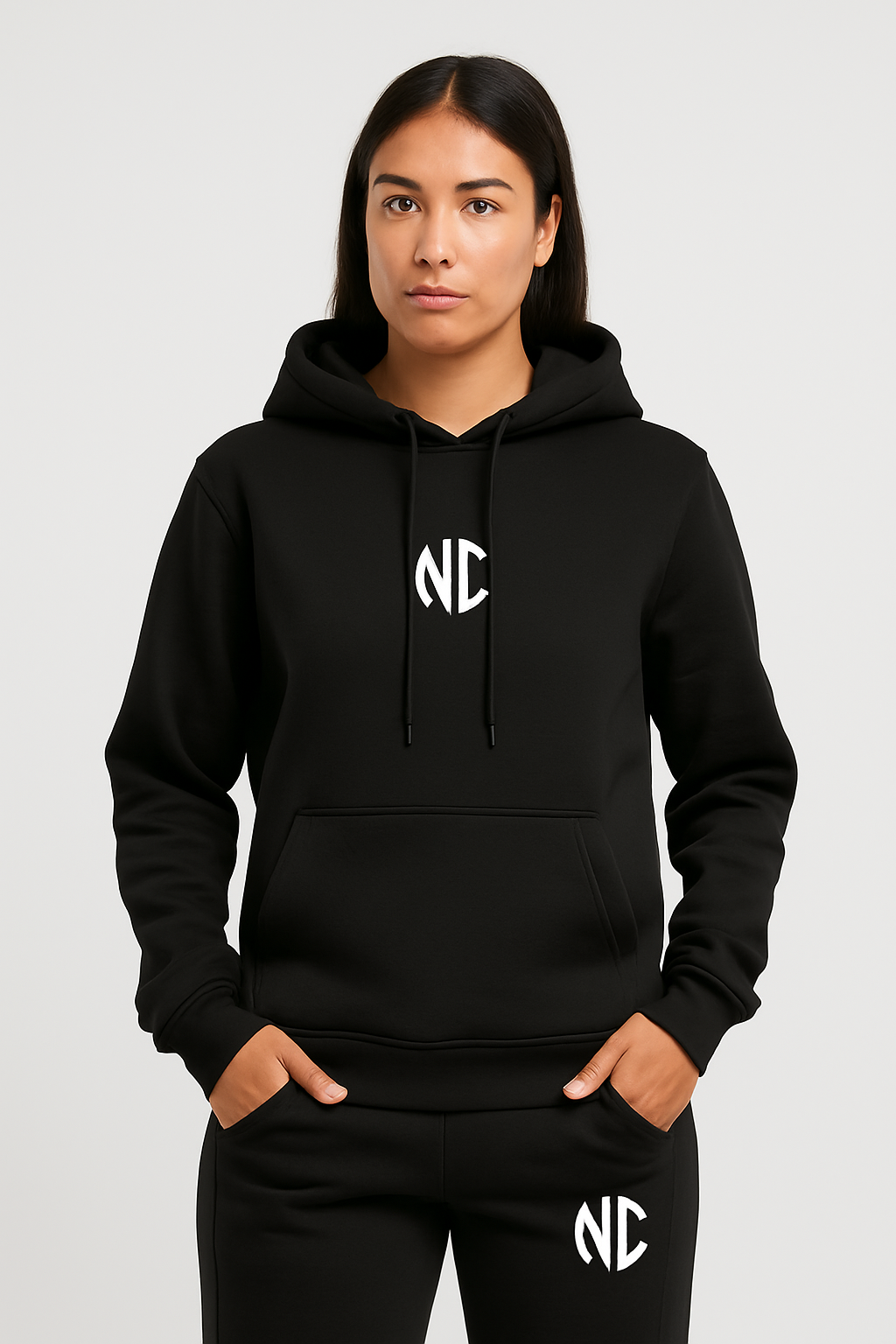 Black NC Fluffy Set Hoodie & Broek