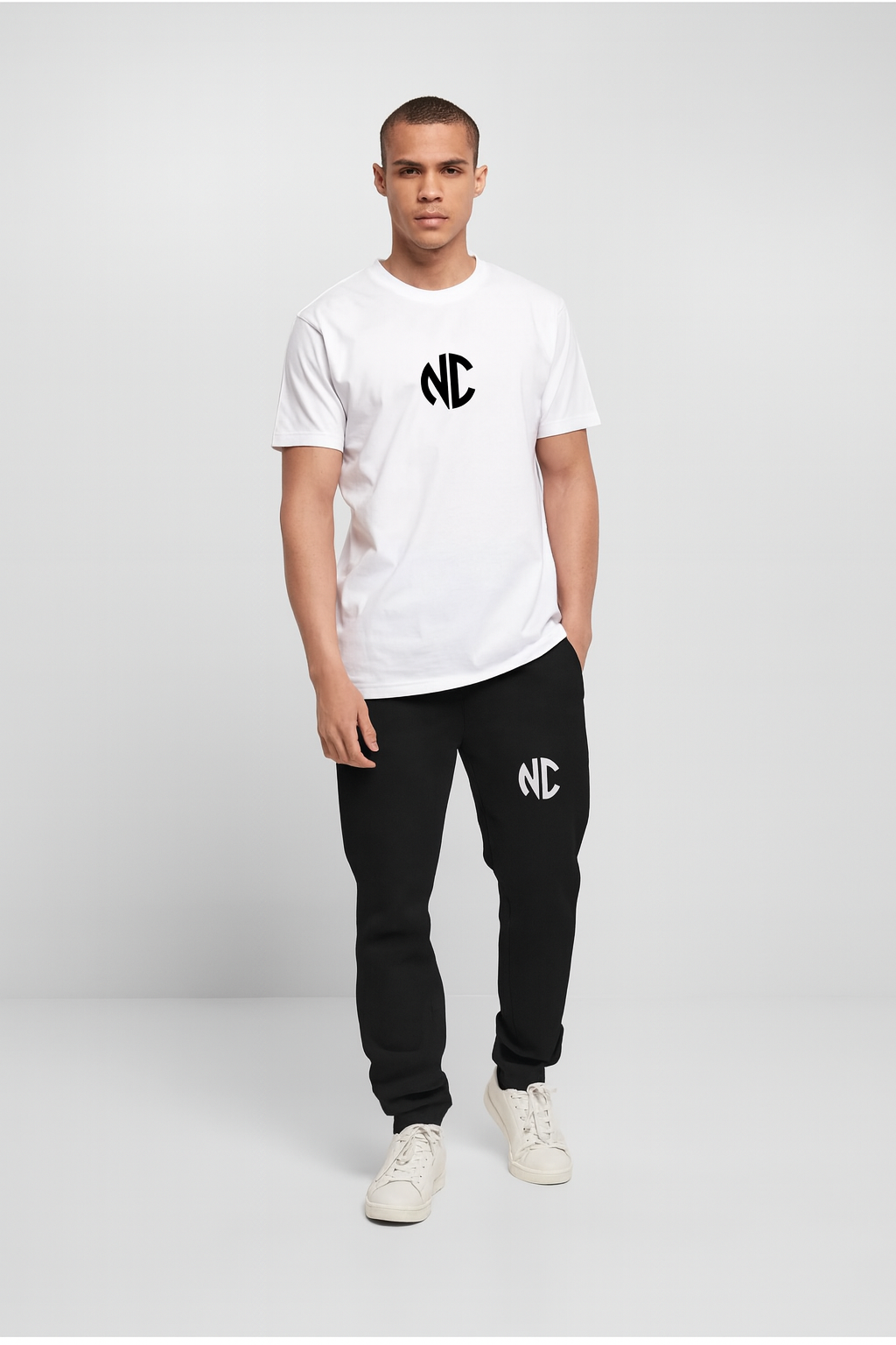 Oversized T-Shirt Wit Zwart Unisex