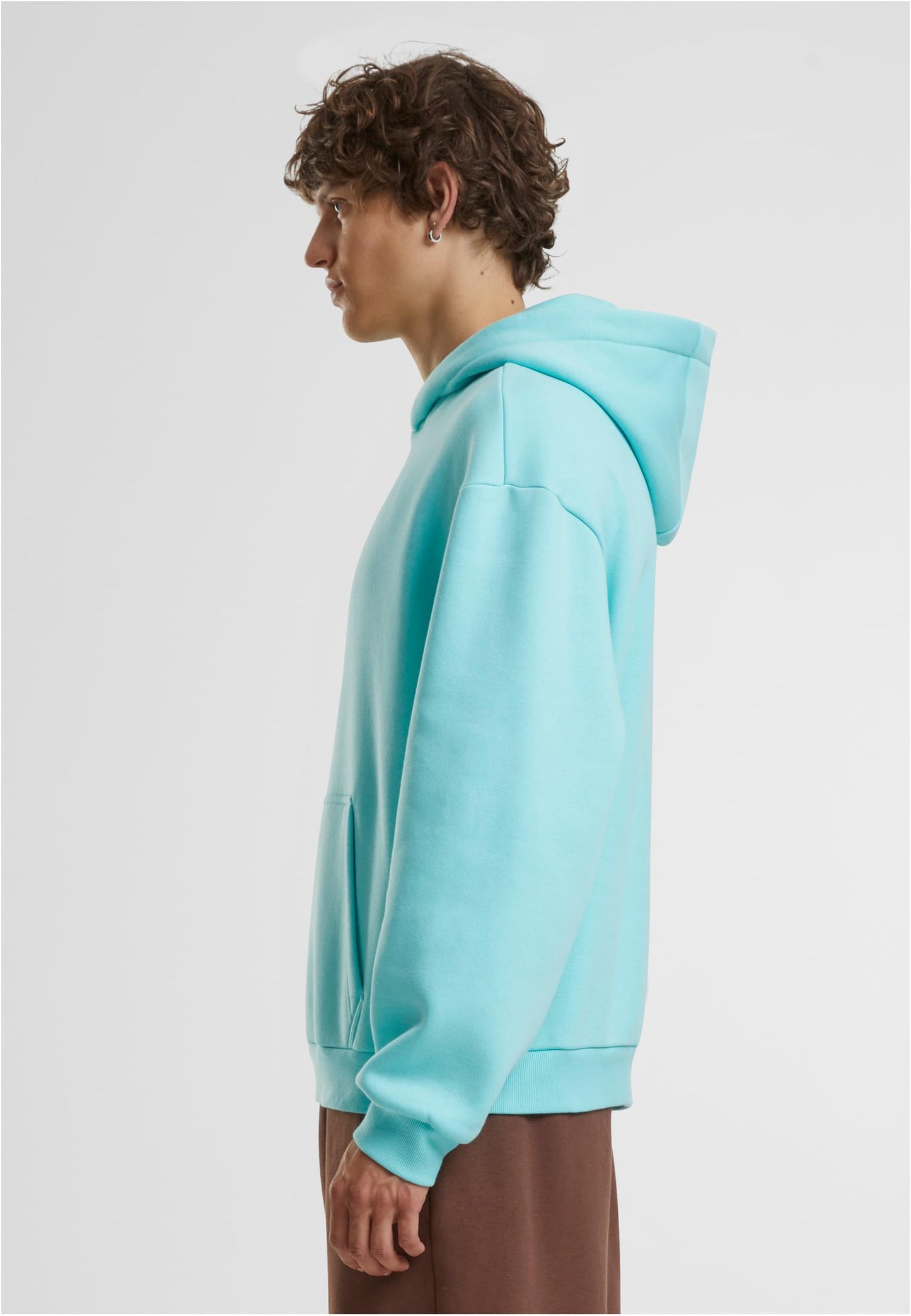 Men Berylblue Fluffy Oversized Hoody Black & White