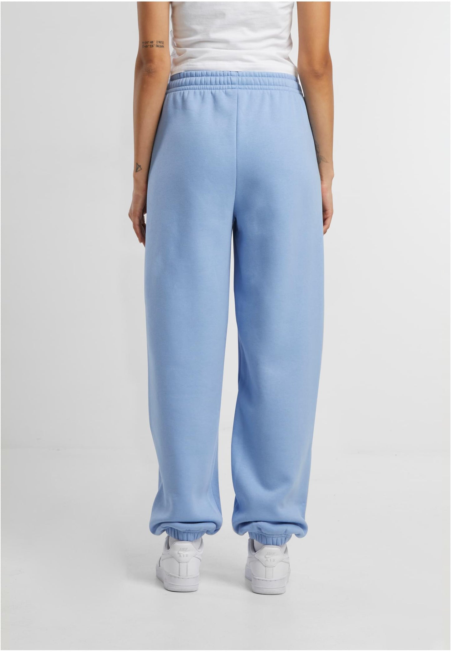 Ladies Fluffy Sweatpants NC Powderblue & White