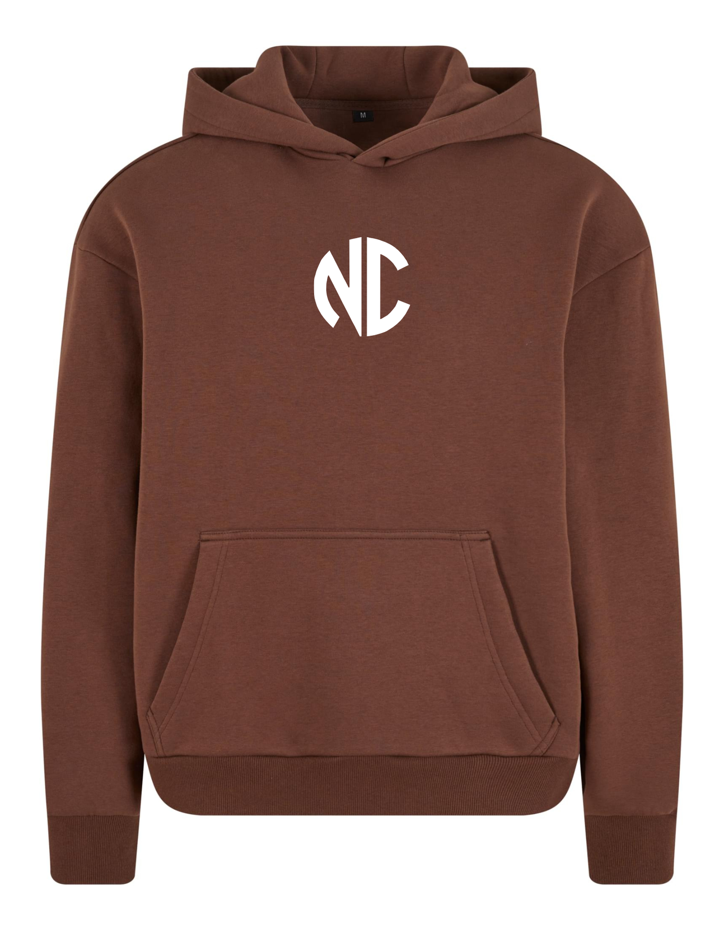 Men Fluffy Chocolatebrown Hoodie NC  & White