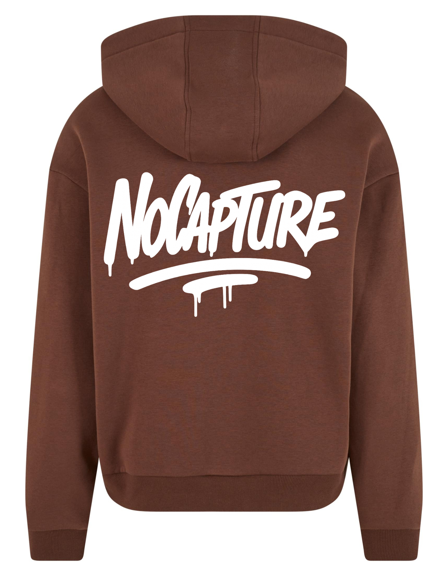 Men Fluffy Chocolatebrown Hoodie NC  & White