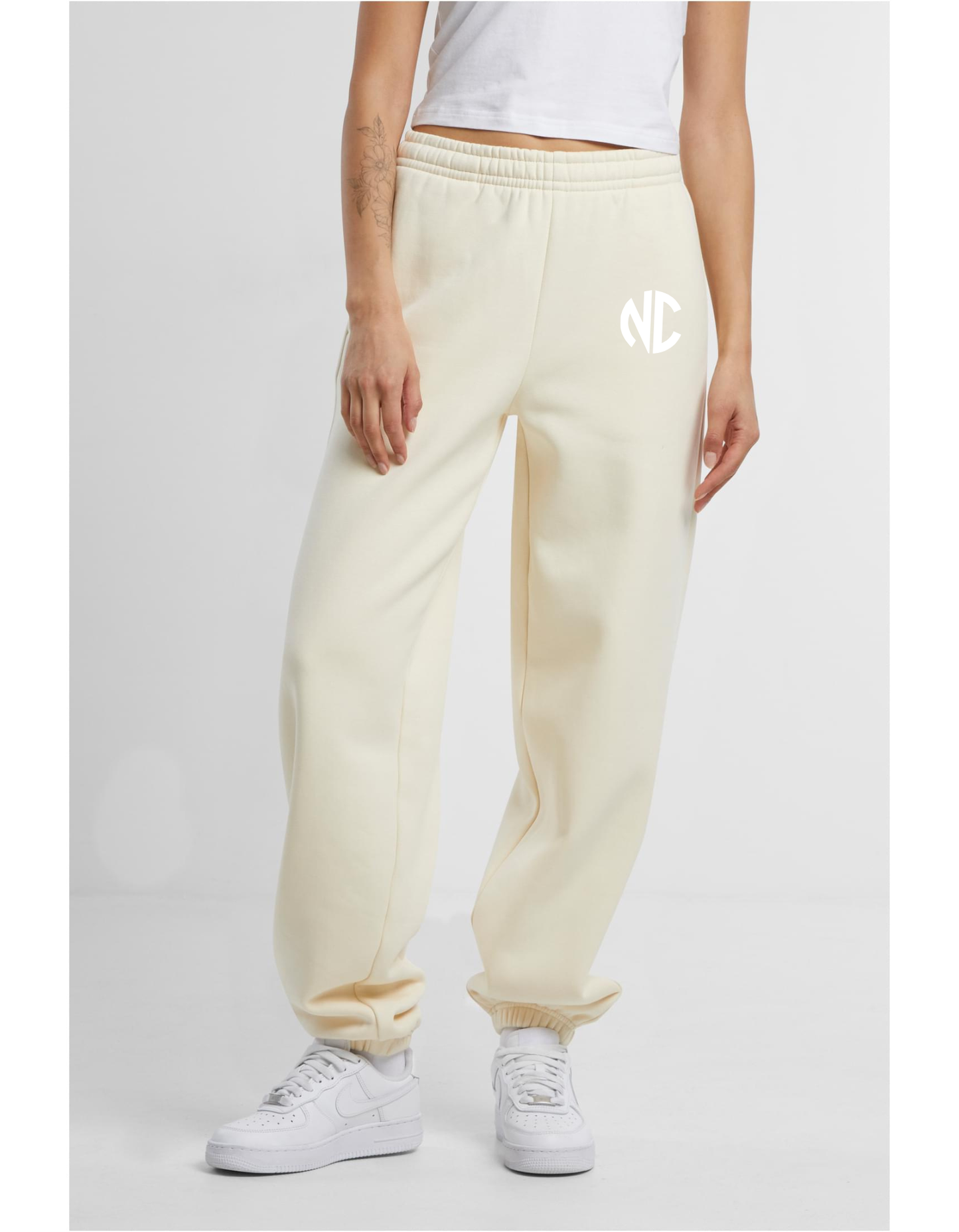 Ladies Fluffy Sweatpants NC Whitesand & White