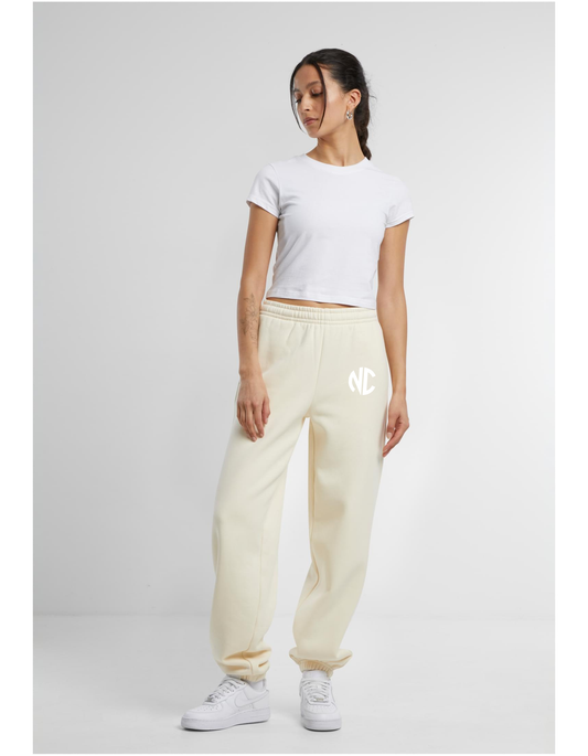 Ladies Fluffy Sweatpants NC Whitesand & White