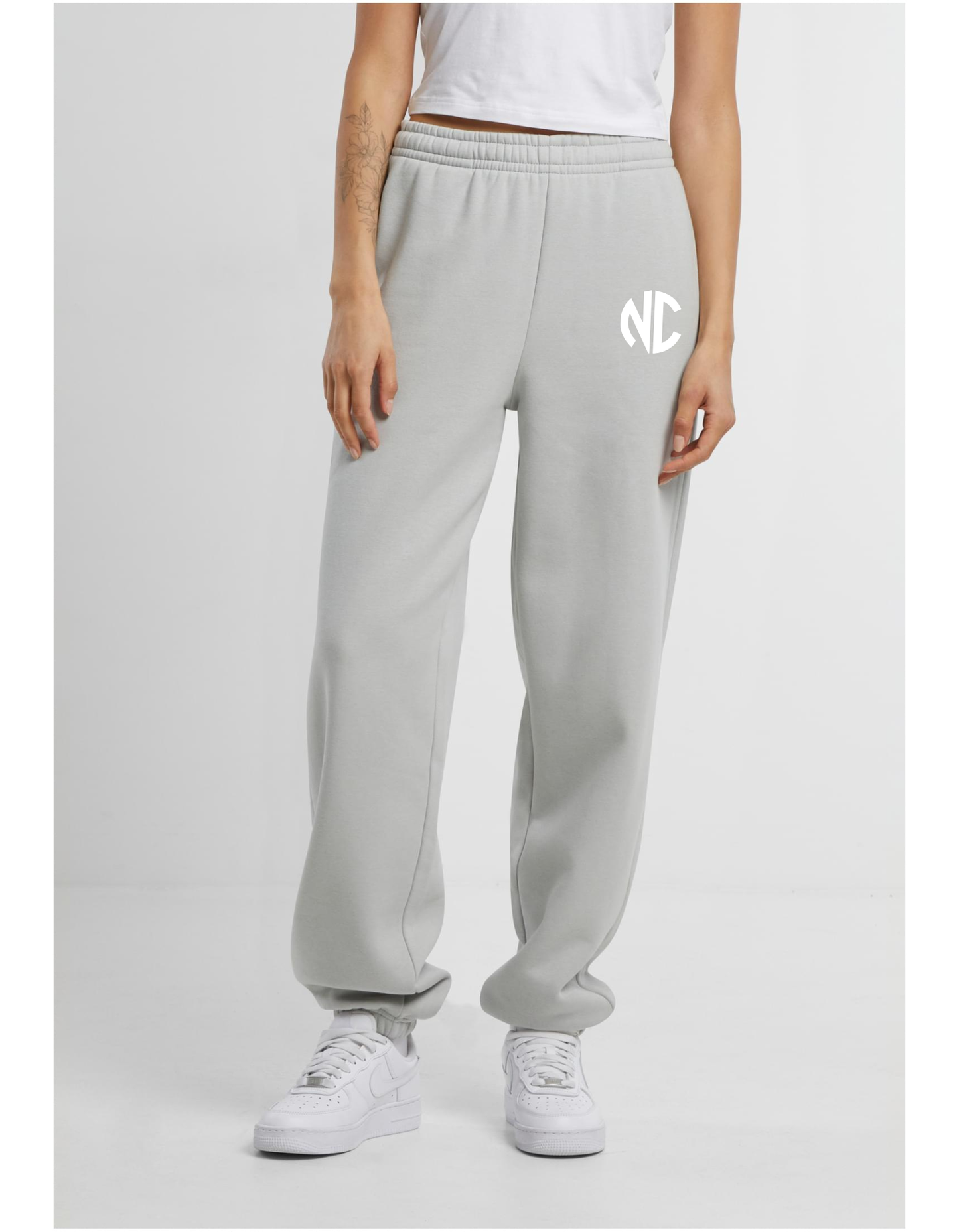 Ladies Fluffy Sweatpants NC Lightasphalt & White