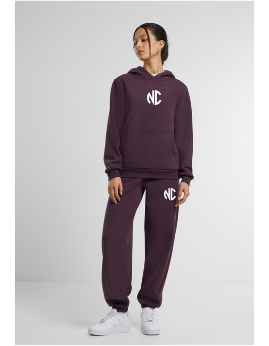 Ladies Fluffy Sweatpants NC Plumpurple & White