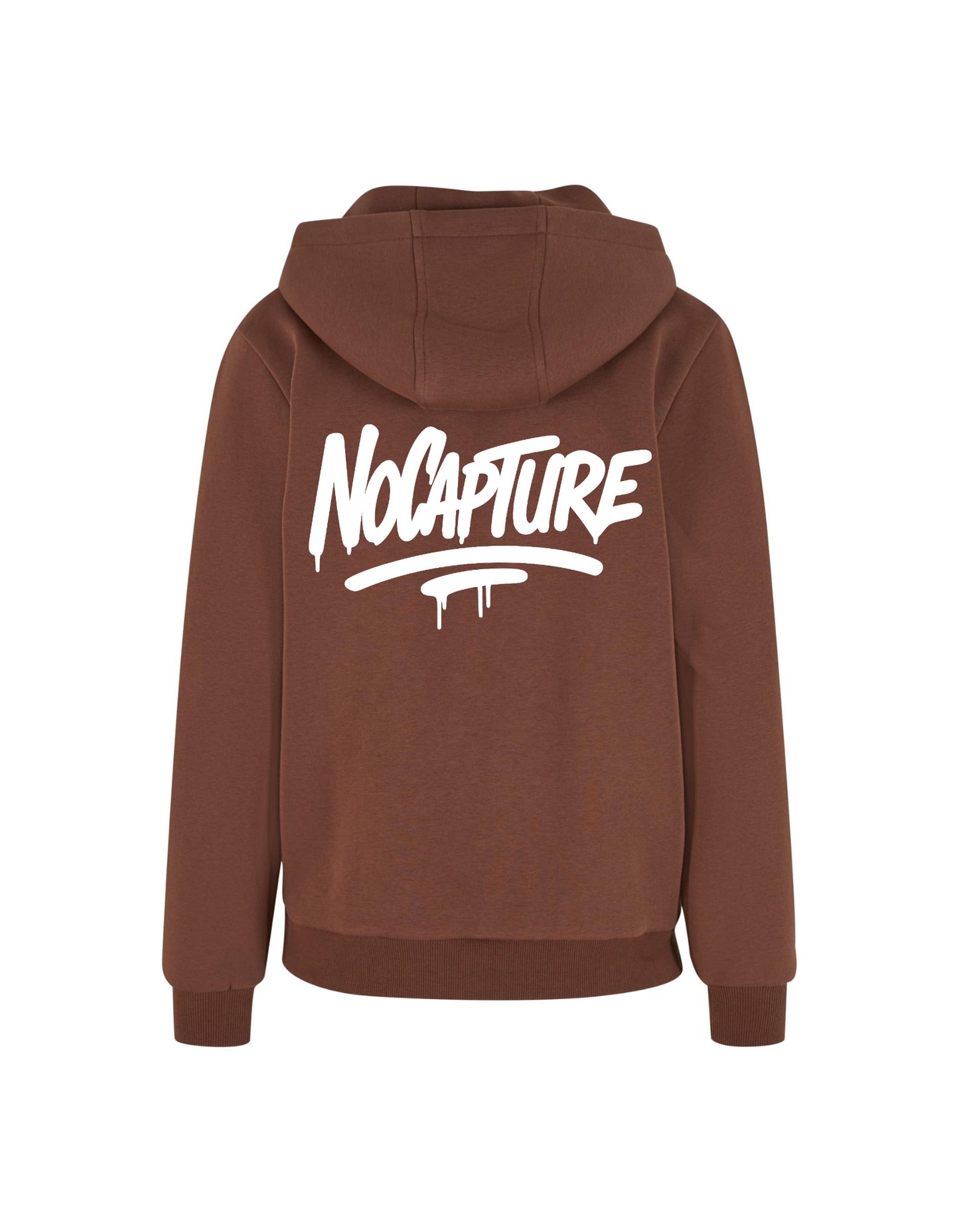 Ladies Fluffy Hoodie NC Chocolatebrown & White