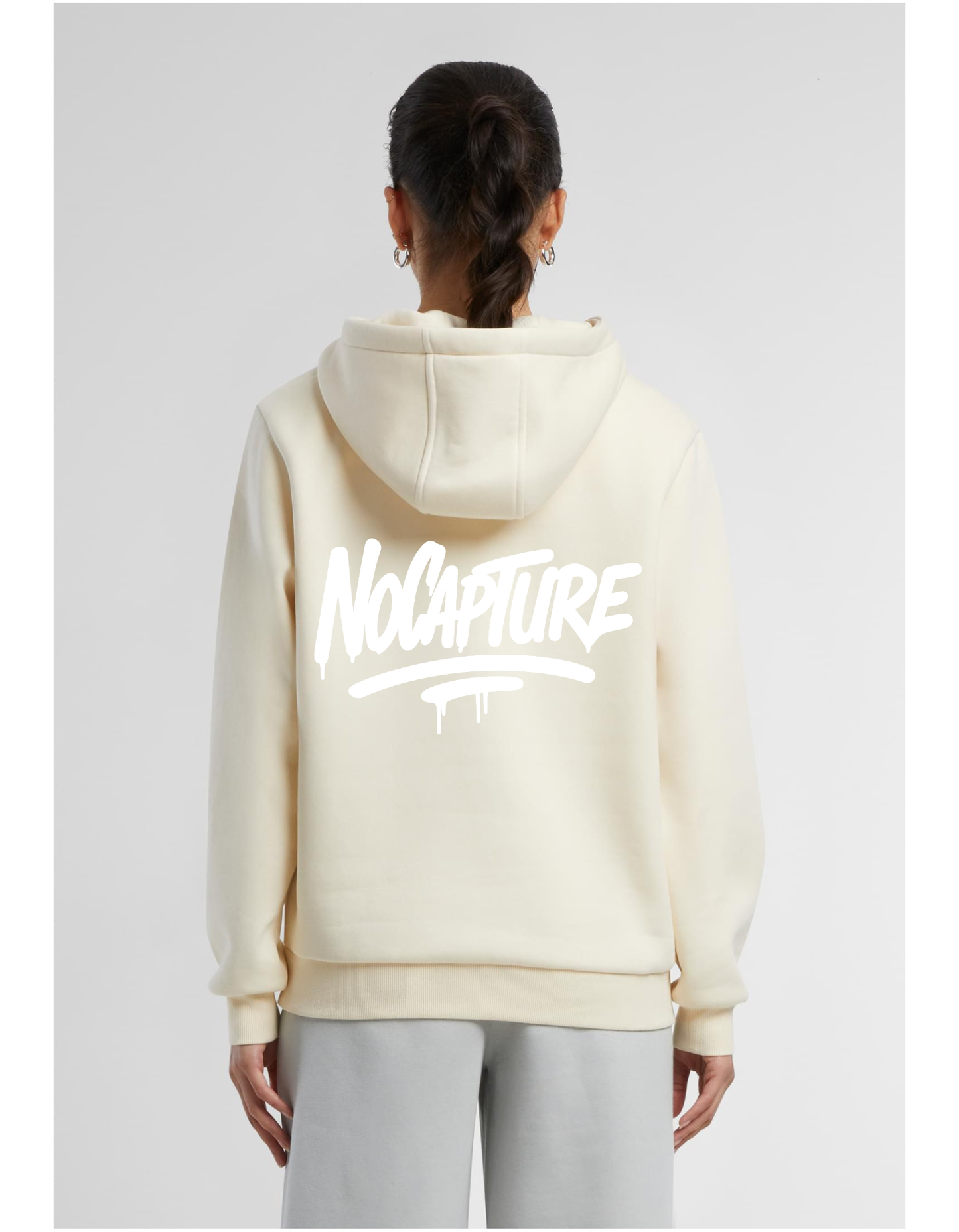 Ladies Fluffy Hoodie NC Whitesand & White