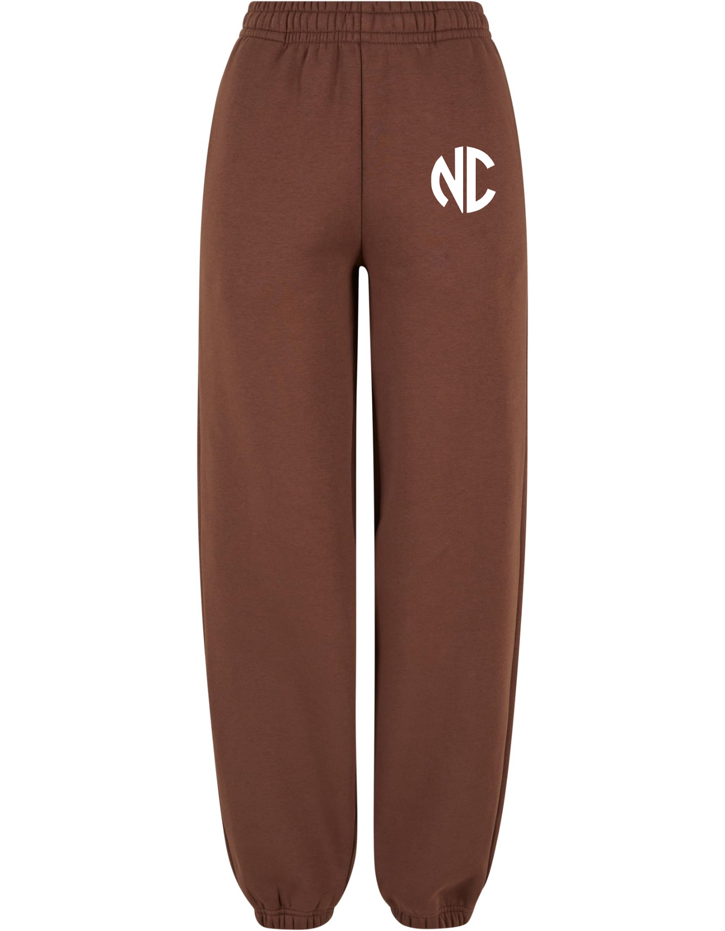 Ladies Fluffy Sweatpants NC Chocolatebrown White
