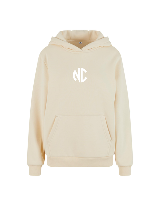 Ladies Fluffy Hoodie NC Whitesand & White