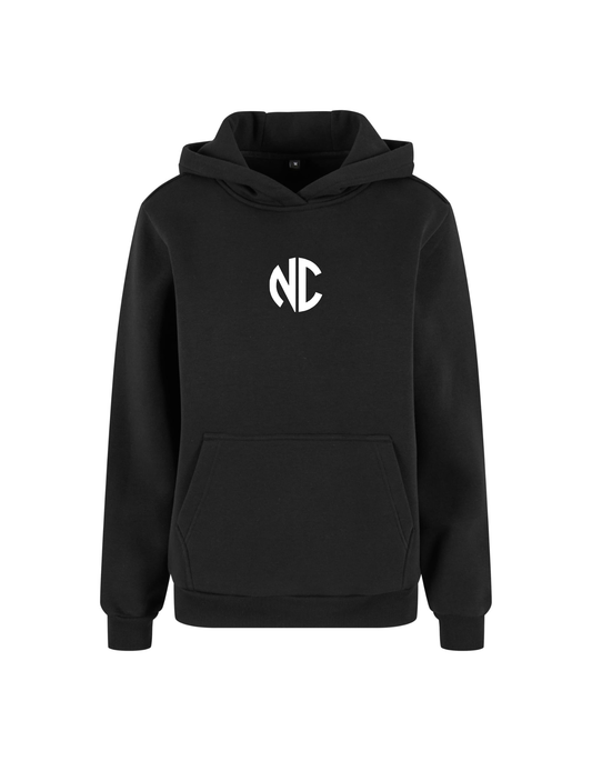 Ladies Fluffy Hoodie NC Black & White